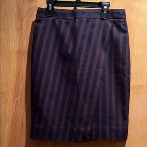 J. Crew Navy and Burgundy Pencil Skirt